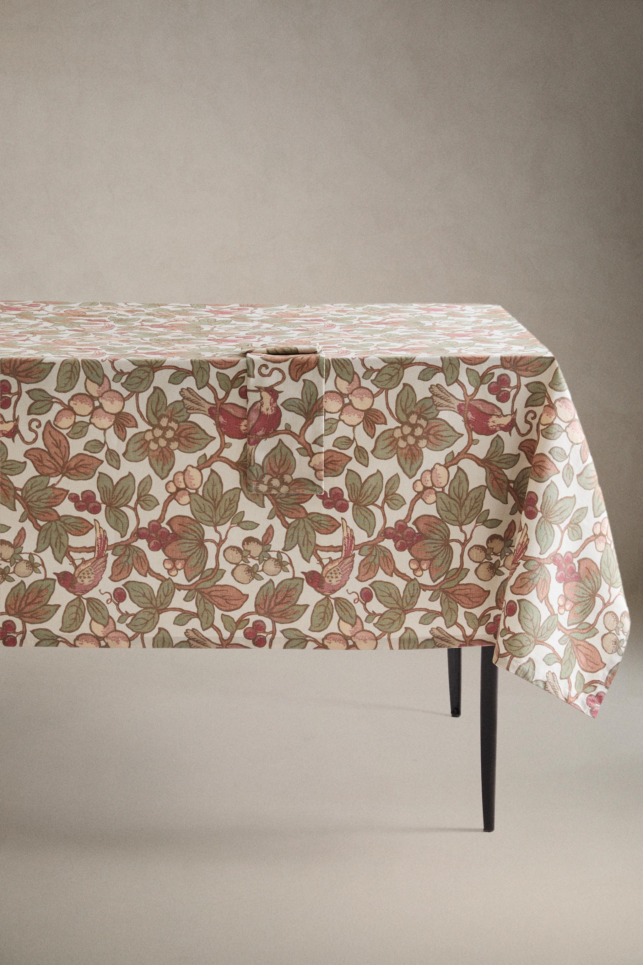 FLORAL AND BIRD COTTON TABLECLOTH | KATHARINE POLE